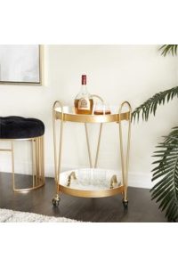 Metal Bar cart white/gold metal 19D x26H