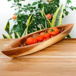 CANOE TEAK WOOD BOWL