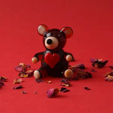 Teddy Heart glass