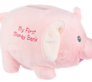 Fuzzy Pink First Piggy Bank