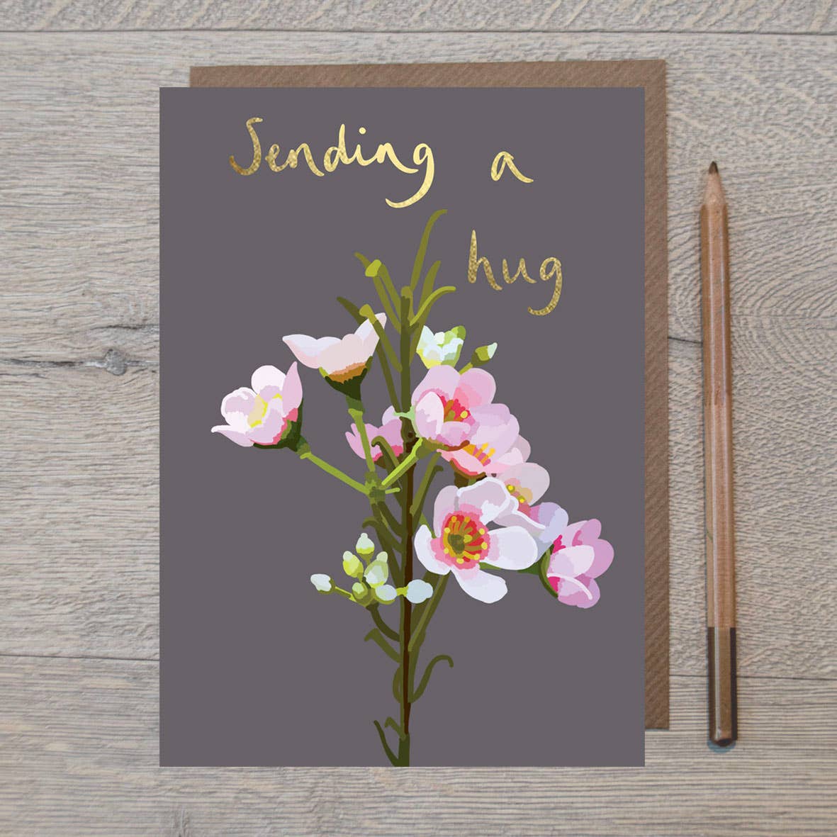 - Sending a Hug Wax Flower Greeting Card