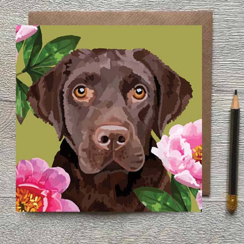 PT 19 - Blank Chocolate Labrador Card